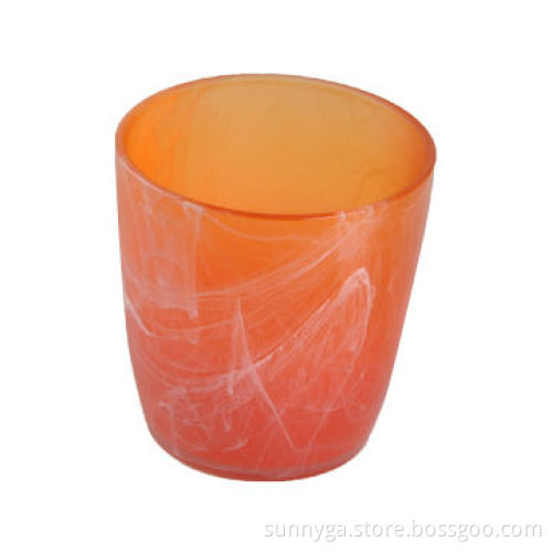 Matte Painted Colored Glass Candle Holder